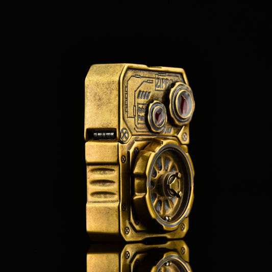 ZIPPO Armor Steampunk Gear Lighter – Glow-in-the-Dark Double Armor Set | Cyberpunk Design with Genuine Zippo Insert