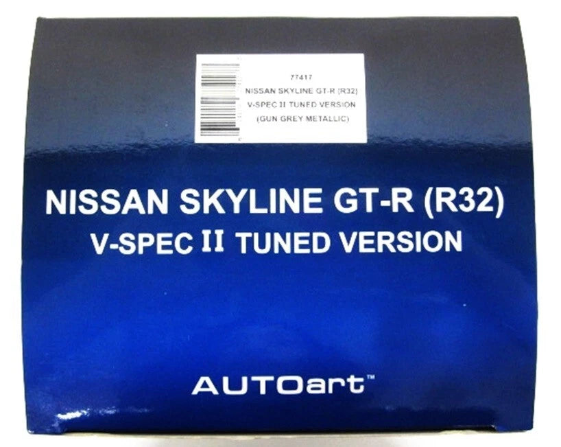 AUTOart 1/18 Nissan Skyline GT-R R32 V-Spec II Tuned Version Diecast Nuovo 77417