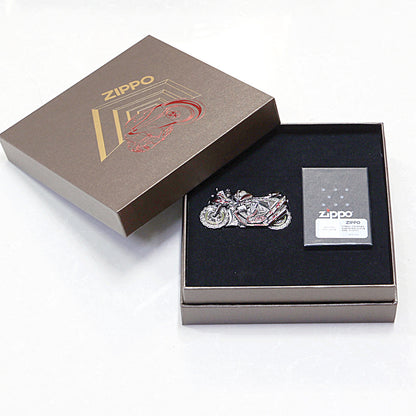 Zippo Lighter Cyberpunk Motorcycle Luminous Double Armor Brass Sci-Fi Gift NEW