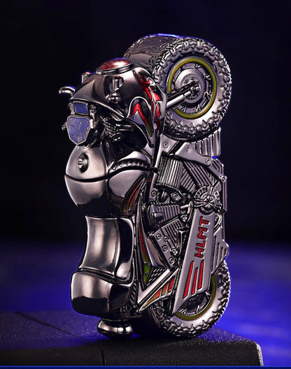 Zippo Lighter Cyberpunk Motorcycle Luminous Double Armor Brass Sci-Fi Gift NEW