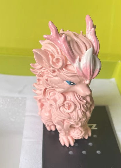 Double Armor Zippo Set - Pink Kirin Mythical Beast - Luminous Eyes Art Toy Custom Lighter