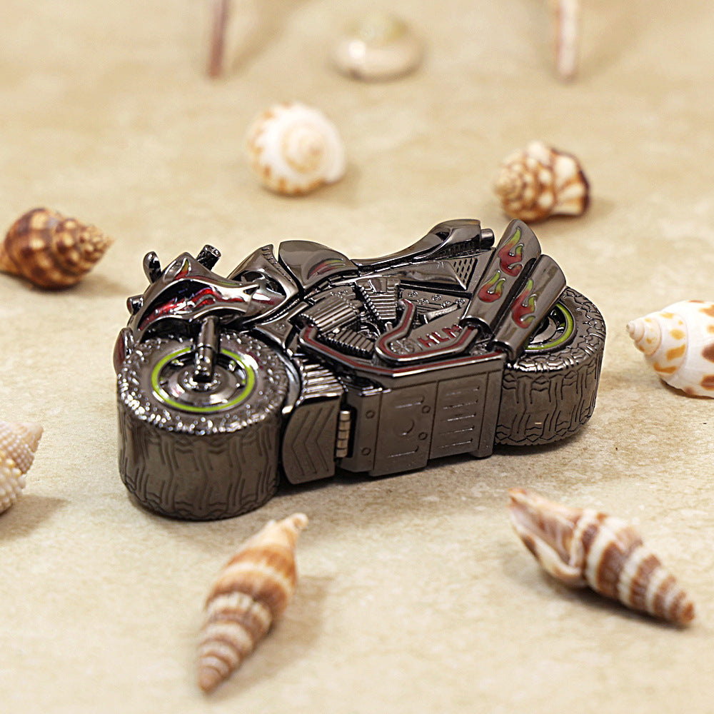 Zippo Lighter Cyberpunk Motorcycle Luminous Double Armor Brass Sci-Fi Gift NEW