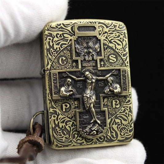 Zippo Constantine 1941 Replica - Holy Cross & Saint Benedict Custom Engraved Lighter