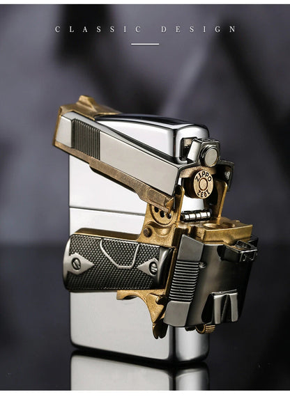ZIPPO Gun Design Oil Lighter – Heavy Metal Custom Model | New