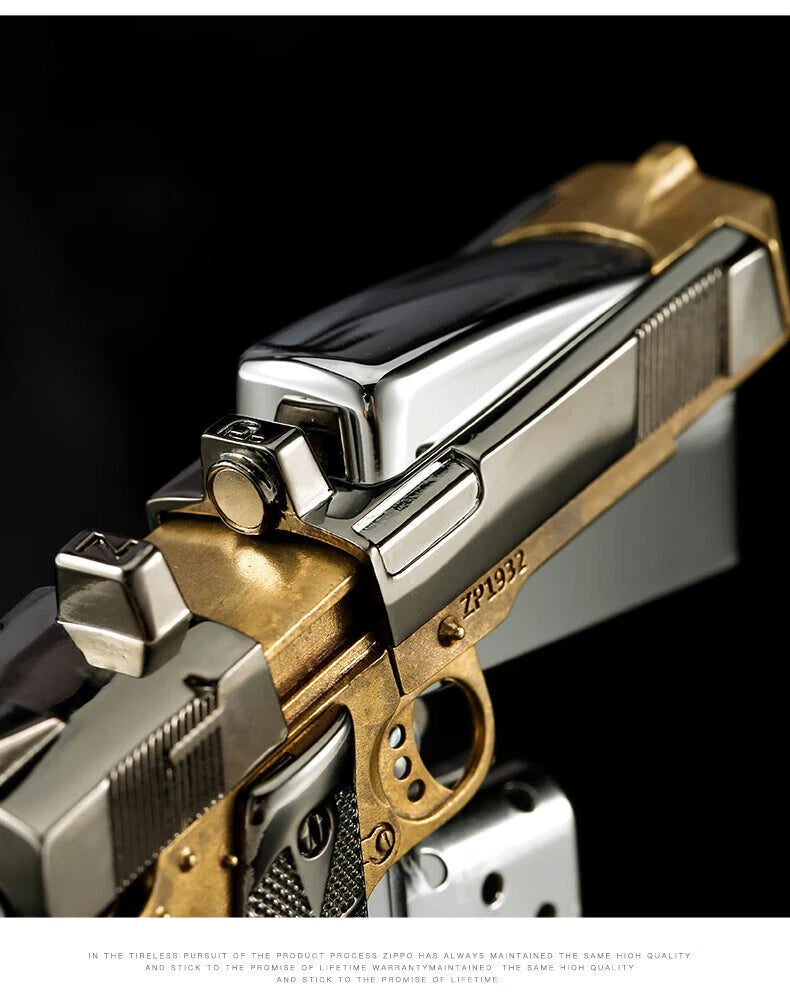 ZIPPO Gun Design Oil Lighter – Heavy Metal Custom Model | New