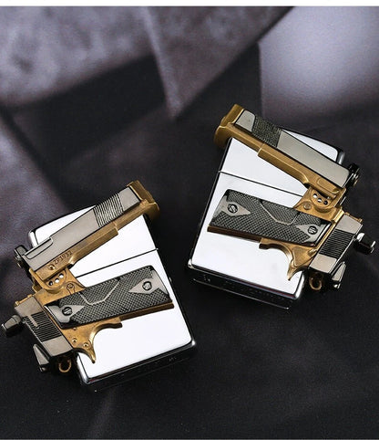 ZIPPO Gun Design Oil Lighter – Heavy Metal Custom Model | New