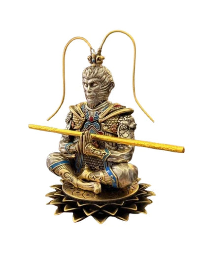 Zippo Lighter Sun Wukong Monkey King Double Armor Case Luminous Statue