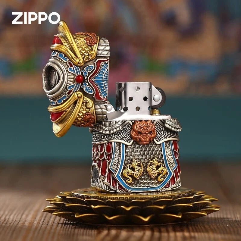 Zippo Lighter Sun Wukong Monkey King Double Armor Case Luminous Statue