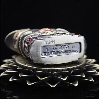 Zippo Lighter Sun Wukong Monkey King Double Armor Case Luminous Statue