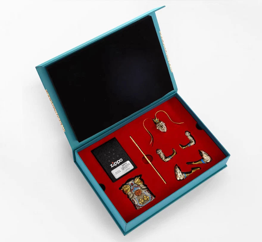 Zippo Lighter Sun Wukong Monkey King Double Armor Case Luminous Statue